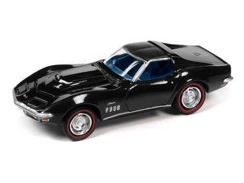 1969 Chevrolet Corvette MCACN Gloss Black Johnny Lightning - Big J's Garage