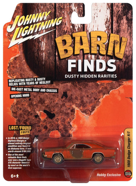 1969 Dodge Charger R/T Weathered Graphics Barn Finds Johnny Lightning - Big J's Garage