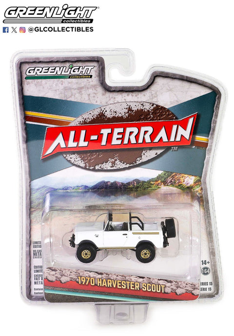 1970 Harvester Scout Lifted with Offroad Parts White and Gold Greenlight Collectibles - Big J's Garage