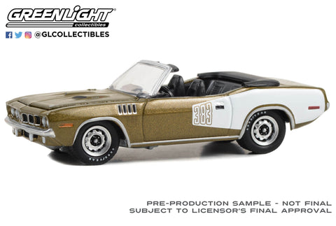 1971 Plymouth Cuda Convertible - Tawny Gold (Lot #1071) Barrett-Jackson ‘Scottsdale Edition’ Series 13 Greenlight Collectibles - Big J's Garage