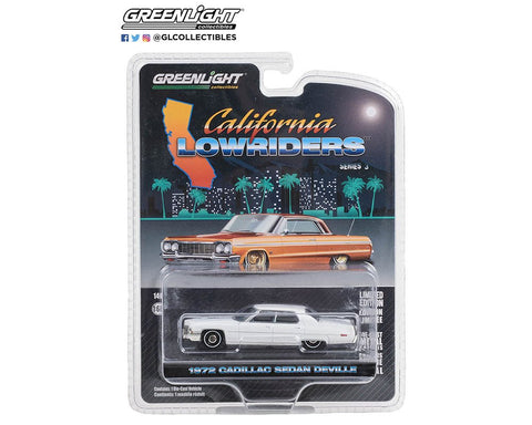 1972 Cadillac Sedan DeVille – Cotillion White California Lowriders Series 3 Greenlight Collectibles - Big J's Garage