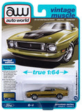 1973 Ford Mustang Mach 1 Bright Green Poly w/Black Hood & Side Stripes Auto World - Big J's Garage