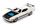 1973 Ford Mustang Mach 1 Pearl White w/Black Hood & Side Stripes Auto World - Big J's Garage