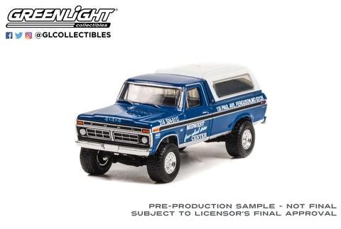 1974 Ford F-250 with Camper Shell - Midwest Four Wheel Drive Center Hobby Exclusive Greenlight Collectibles - Big J's Garage