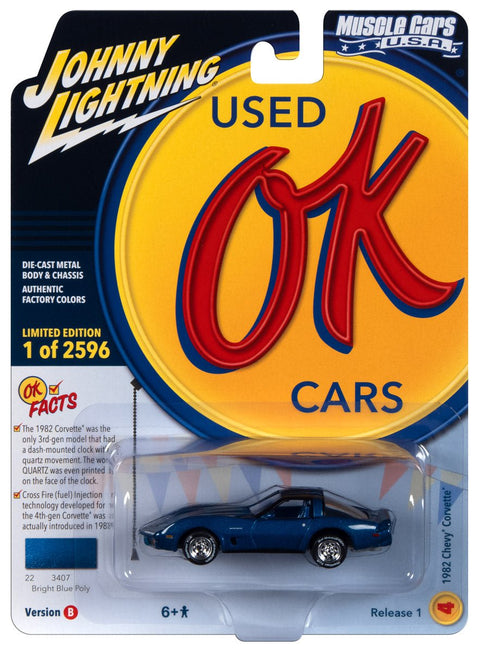 1982 Chevrolet Corvette Bright Blue Poly Johnny Lightning - Big J's Garage