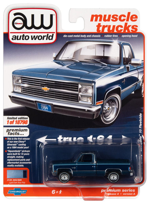 1984 Chevy Silverado 10 Fleetside Light/Dark Blue Poly Auto World - Big J's Garage
