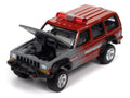 1988 Jeep Cherokee w/Mastercraft Boat & Light Bar Flame Red Johnny Lightning - Big J's Garage