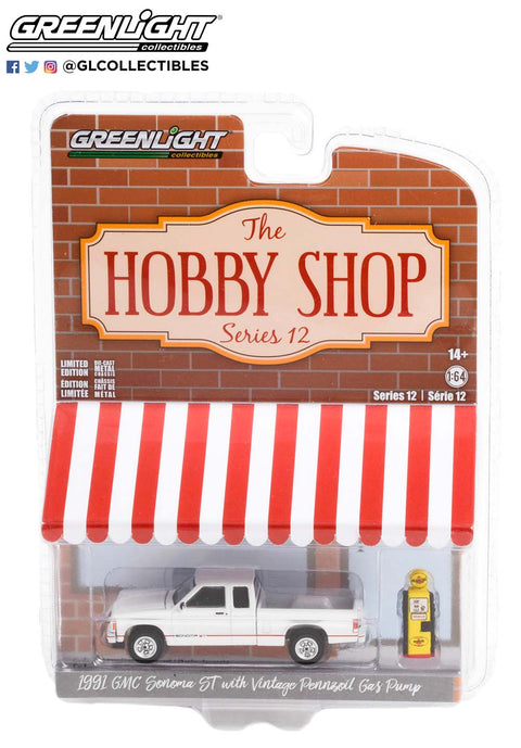 1991 GMC Sonoma ST with Vintage Pennzoil Gas Pump The Hobby Shop Series 12 Greenlight Collectibles - Big J's Garage
