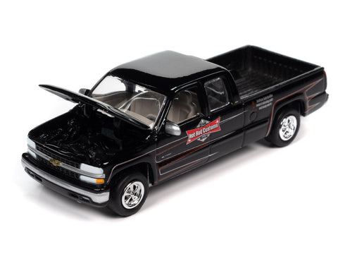 2002 Chevrolet Silverado Extended Cab w/Tow Dolly Black Johnny Lightning - Big J's Garage