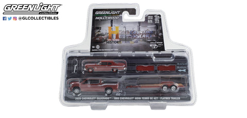 2020 Chevrolet Silverado High Country with 1969 Chevrolet Nova Yenko SC 427 on Flatbed Trailer Hollywood Hitch & Tow Series 12 - Counting Cars Greenlight Collectibles - Big J's Garage