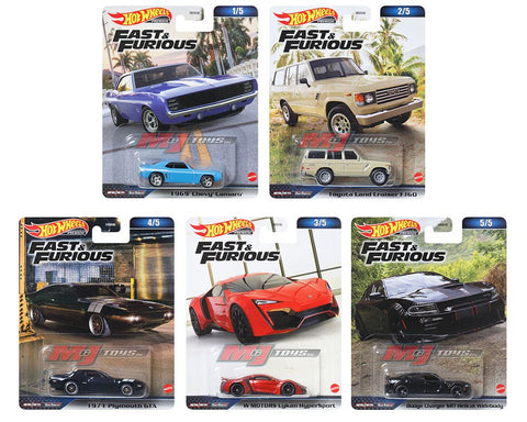 Fast and Furious B Case Hot Wheels Car Culture 5-Car Assortment - Big J's Garage