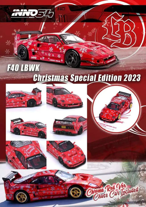 Ferrari F40 Liberty Walk Red Christmas Special Edition 2023 Inno 64 - Big J's Garage