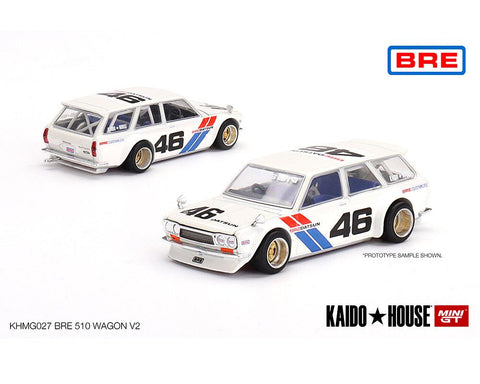 Kaido House x Mini GT 1:64 Datsun Kaido 510 Wagon BRE Version 2 White Limited Edition - Big J's Garage