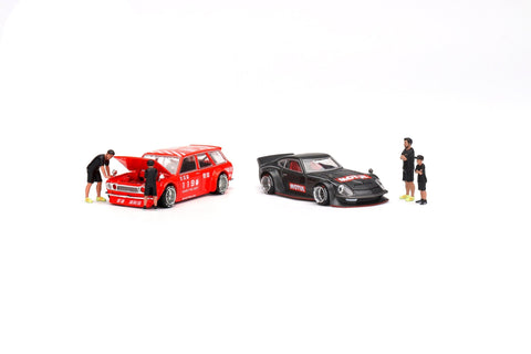 Kaido & Sons Set of 4 Figurine Set Kaido House x Mini GT - Big J's Garage