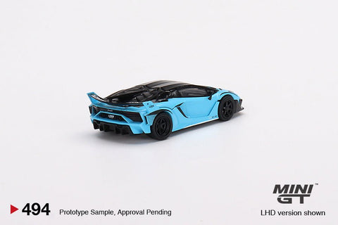 Lamborghini Aventador GT EVO Baby Blue Mini GT Mijo Exclusive - Big J's Garage