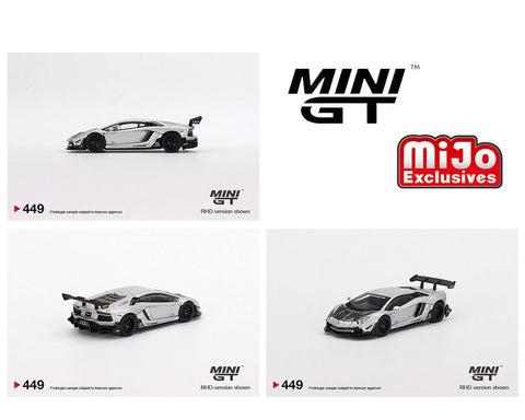 Lamborghini Aventador LB Works Matte Silver Mini GT Mijo Exclusive