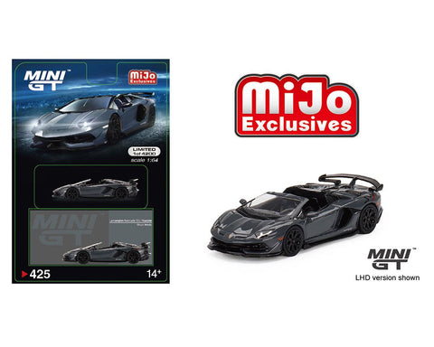 Lamborghini Aventador SVJ Roadster Grigio Telesto Mini GT Mijo Exclusive - Big J's Garage
