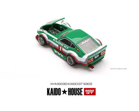Nissan Fairlady Z GT V2 Green With White Kaido House x Mini GT - Big J's Garage