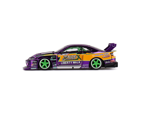 Nissan Silvia S15 LB Super Silhouette #555 2022 Formula Drift Japan Chrome Purple Mini GT Mijo Exclusive - Big J's Garage