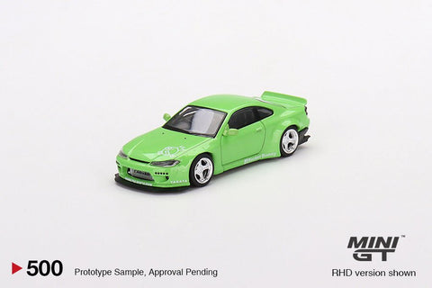 Nissan Silvia S15 Pandem in Green Mini GT Mijo Exclusives - Big J's Garage