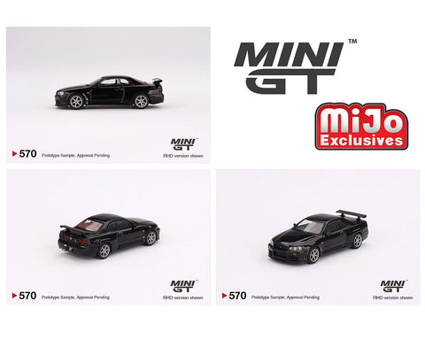 Nissan Skyline GT-R (R34) V-Spec Black Pearl Mini GT Mijo Exclusive - Big J's Garage