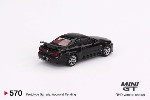 Nissan Skyline GT-R (R34) V-Spec Black Pearl Mini GT Mijo Exclusive - Big J's Garage