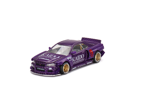 Nissan Skyline GT-R(R34) Purple Kaido House x Mini GT - Big J's Garage