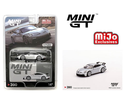 Porsche 911 GT3 GT Silver Metallic Mini GT x Mijo Exclusive - Big J's Garage