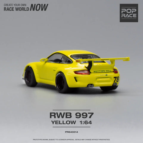 Porsche 997 RWB Yellow Pop Race - Big J's Garage