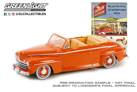 (Pre-Order) 1946 Ford Super Deluxe Convertible Chevron Supreme Vintage Ad Cars Series 10 Greenlight Collectibles - Big J's Garage