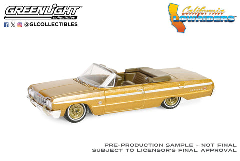 (Pre-Order) 1964 Chevrolet Impala Convertible Gold California Lowriders Series 5 Greenlight Collectibles - Big J's Garage