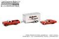 (Pre-Order) 1966 Dodge D-100 and 1969 Dodge Charger “Super Charger” – Mr. Norm’s with Enclosed Car Hauler Hitch & Tow Series 5 Greenlight Collectibles - Big J's Garage