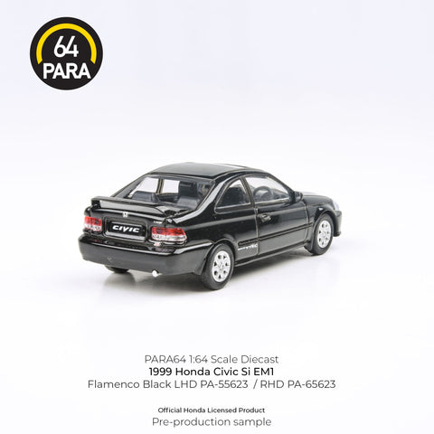 (Pre-Order) 1999 Honda Civic Si EM1 Flamenco Black RHD Para64 - Big J's Garage