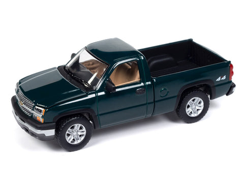 (Pre-Order) 2003 Chevy Silverado Dark Green Truck Auto World - Big J's Garage