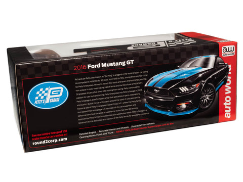 (Pre-Order) 2016 Ford Mustang Petty's Garage Black Auto World - Big J's Garage