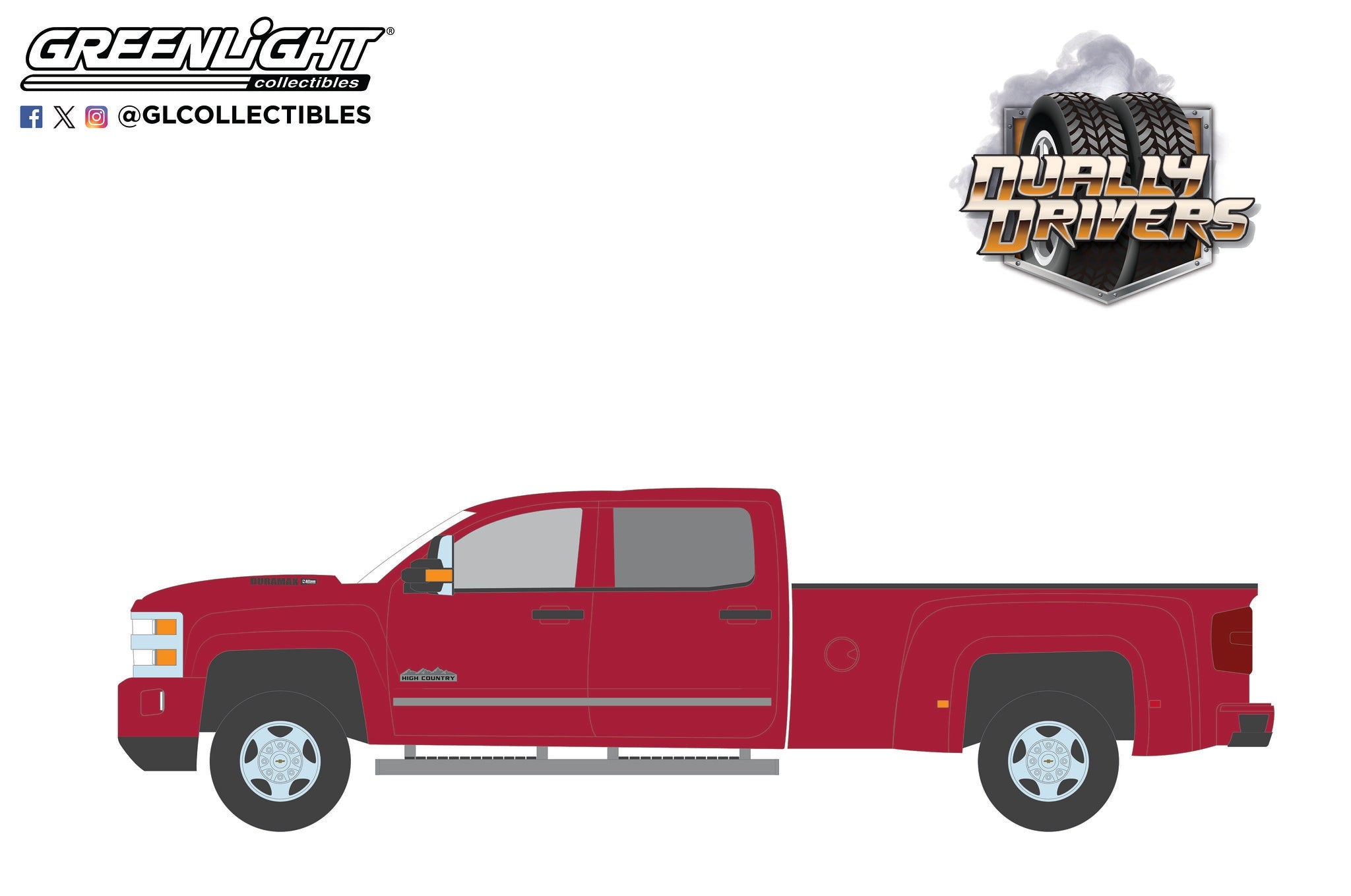 (Pre-Order) 2018 Chevrolet Silverado 3500 HD Dually High Country - Cajun  Red Metallic Dually Drivers Series 15 Greenlight Collectibles