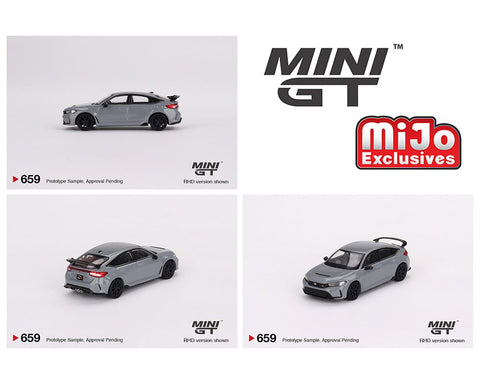 (Pre-Order) 2023 Honda Civic Type R Sonic Gray Pearl Mini GT Mijo Exclusive - Big J's Garage