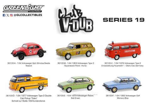 (Pre-Order) Club Vee-Dub Series 19 6-Car Assortment Greenlight Collectibles - Big J's Garage