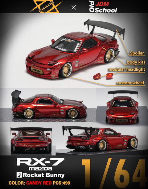 Mazda RX-7 Rocket Bunny Red Error 404 Old School JDM Big J's Garage
