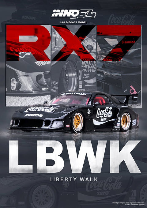 (Pre-Order) Mazda RX7 (FD3S) LB-Super Silhouette LBWK Coca-Cola Black Inno 64 - Big J's Garage