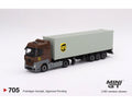 (Pre-Order) Mercedes-Benz Actros With 40 Ft Dry Container UPS Europe Mini GT Mijo Exclusive - Big J's Garage