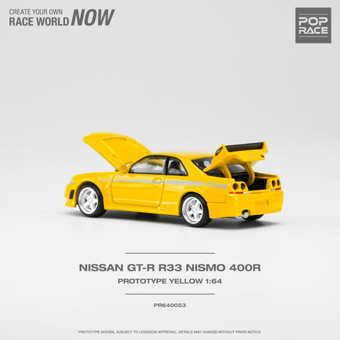 (Pre-Order) Nissan GT-R R33 Nismo 400R Prototype Yellow Pop Race - Big J's Garage