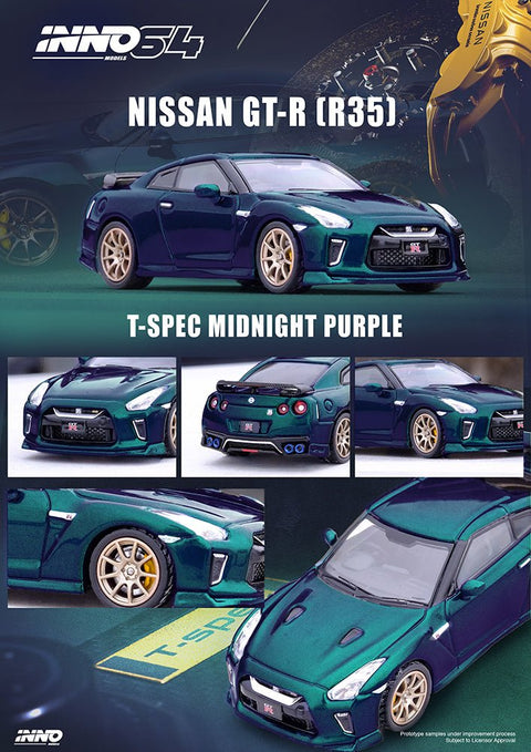 (Pre-Order) Nissan GT-R (R35) T-Spec Midnight Purple Inno 64 - Big J's Garage