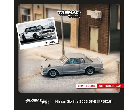 (Pre-Order) Nissan Skyline 2000 GT-R (KPGC10) Silver Tarmac Works - Big J's Garage