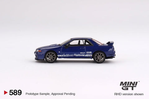(Pre-Order) Nissan Skyline GT-R Top Secret VR32 Blue Metallic Mini GT Mijo Exclusive - Big J's Garage