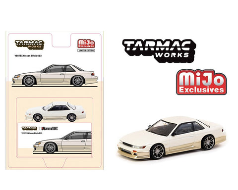 (Pre-Order) Vertex Nissan Silvia S13 White Global64 Tarmac Works Mijo Exclusives - Big J's Garage