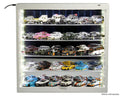 Showcase 5-Tier LED Wall Mountable Display Case – White Case with Mirror Rear Panel – MiJo Exclusives - Big J's Garage